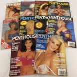 10 assorted vintage issues of Penthouse; The International Magazine for Men.