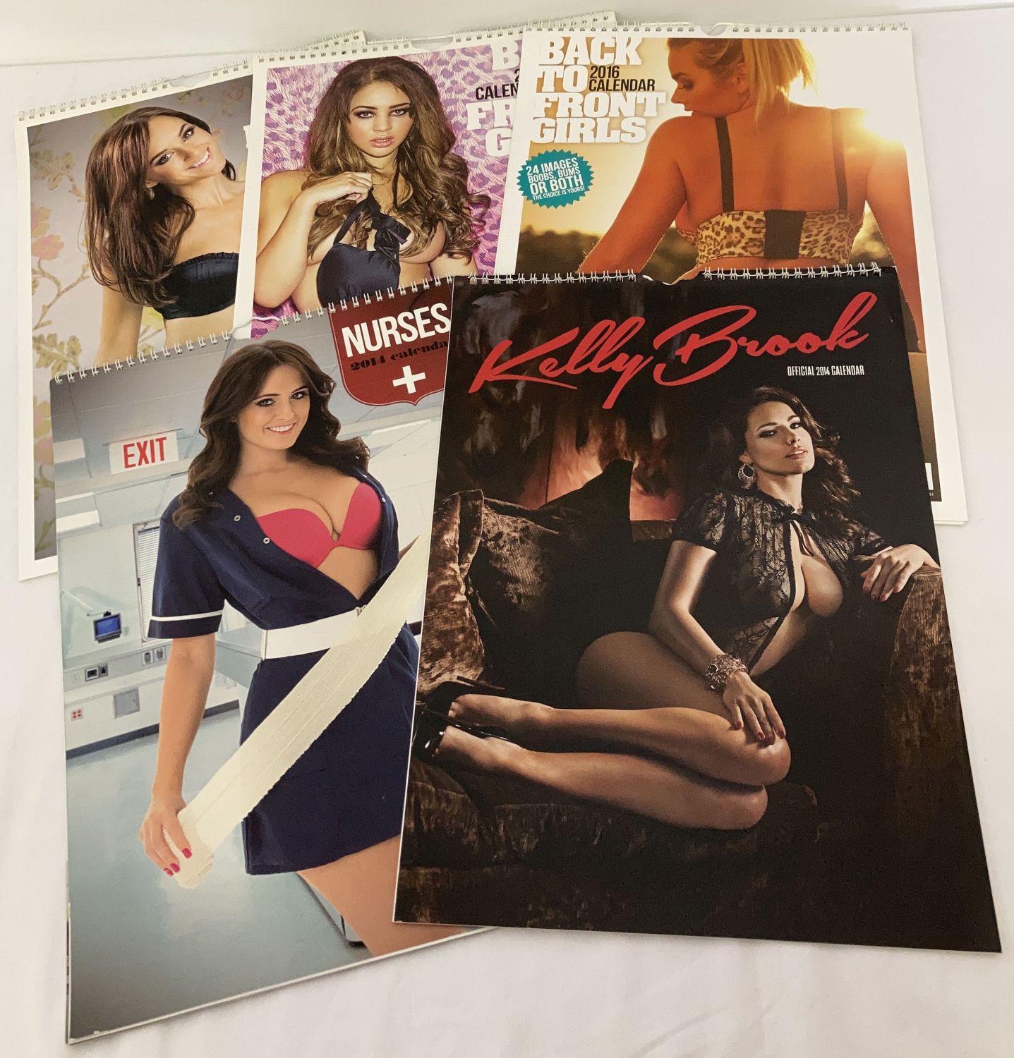 5 large spiral bound colour adult erotic calendars from the twenty-teens.