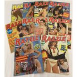 10 vintage early issues of Razzle, adult erotic magazine.