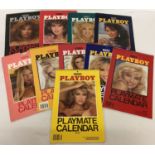 10 small spiral bound colour Playboy Playmate calendars, some in original envelopes.
