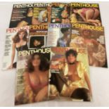 10 assorted vintage issues of Penthouse; The International Magazine for Men.