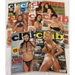 9 assorted issues of Club International, Paul Raymond's adult erotic magazine.