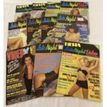 10 issues of Fiesta's Late Night Video, adult erotic magazine, together with an issue of Video X.