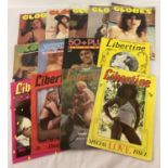 13 assorted vintage adult erotic magazines to include Globes, Libertine & Amazons.