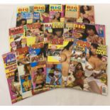 16 assorted issues of Big & Black and Black & Blue, adult erotic magazines.