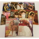 10 assorted vintage issues of Penthouse; The International Magazine for Men.