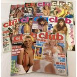 10 vintage issues of Paul Raymond's Club International, adult erotic magazine.