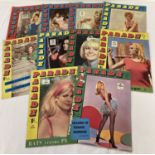 10 vintage 1960's issues of Parade, adult erotic magazine, dating from 1965.