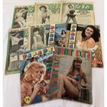 9 early vintage adult erotic magazines from the 1950's & 60's.