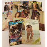 10 assorted vintage adult erotic magazines, to include 5 issues of Rapier.