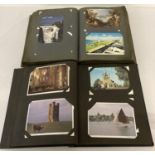 2 vintage postcard albums and contents. An Art Nouveau album containing postcards and greetings c…