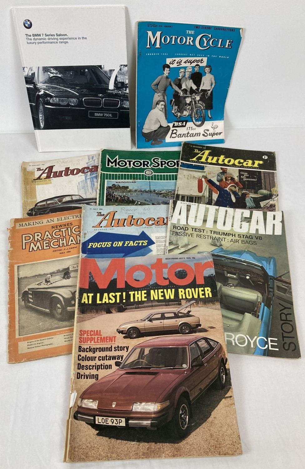 A small collection of vintage 1950's and 60's motoring magazines to include Auto Car and Motor.