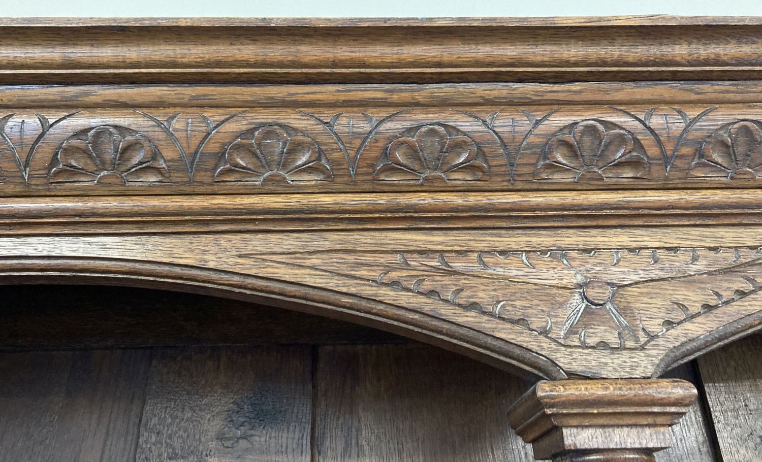 An Antique highly carved medium oak double dresser, possibly French or Dutch. - Image 4 of 10