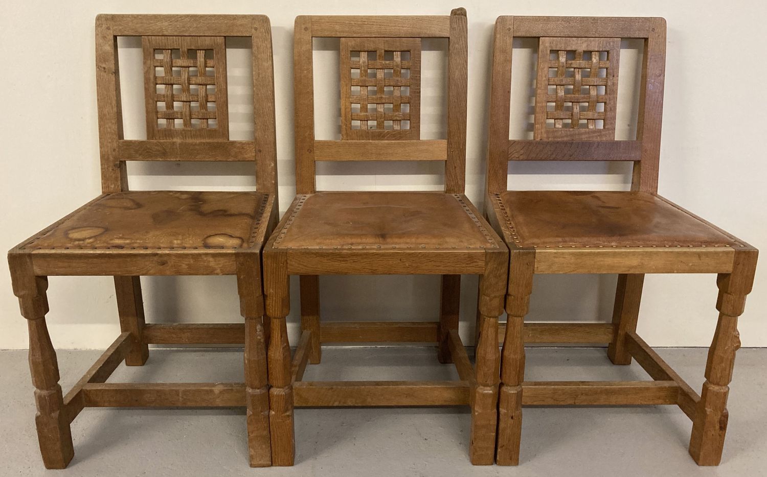 Robert Thompson - classic Mouseman, 7'0" refectory table & 8 chairs, featuring rare mouse detail. - Image 9 of 11