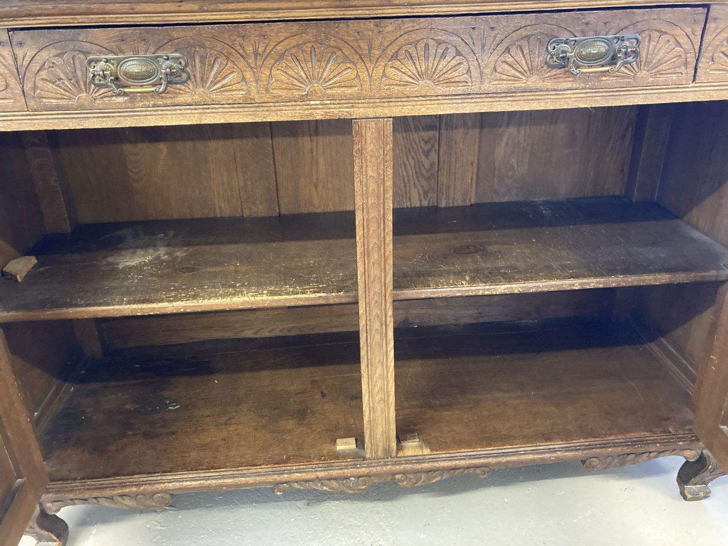 An Antique highly carved medium oak double dresser, possibly French or Dutch. - Image 10 of 10