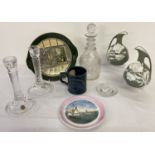 A quantity of assorted ceramics and glass ware items, to include decanter & teapot stand.