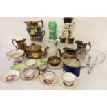 A quantity of antique and vintage ceramics and glassware.