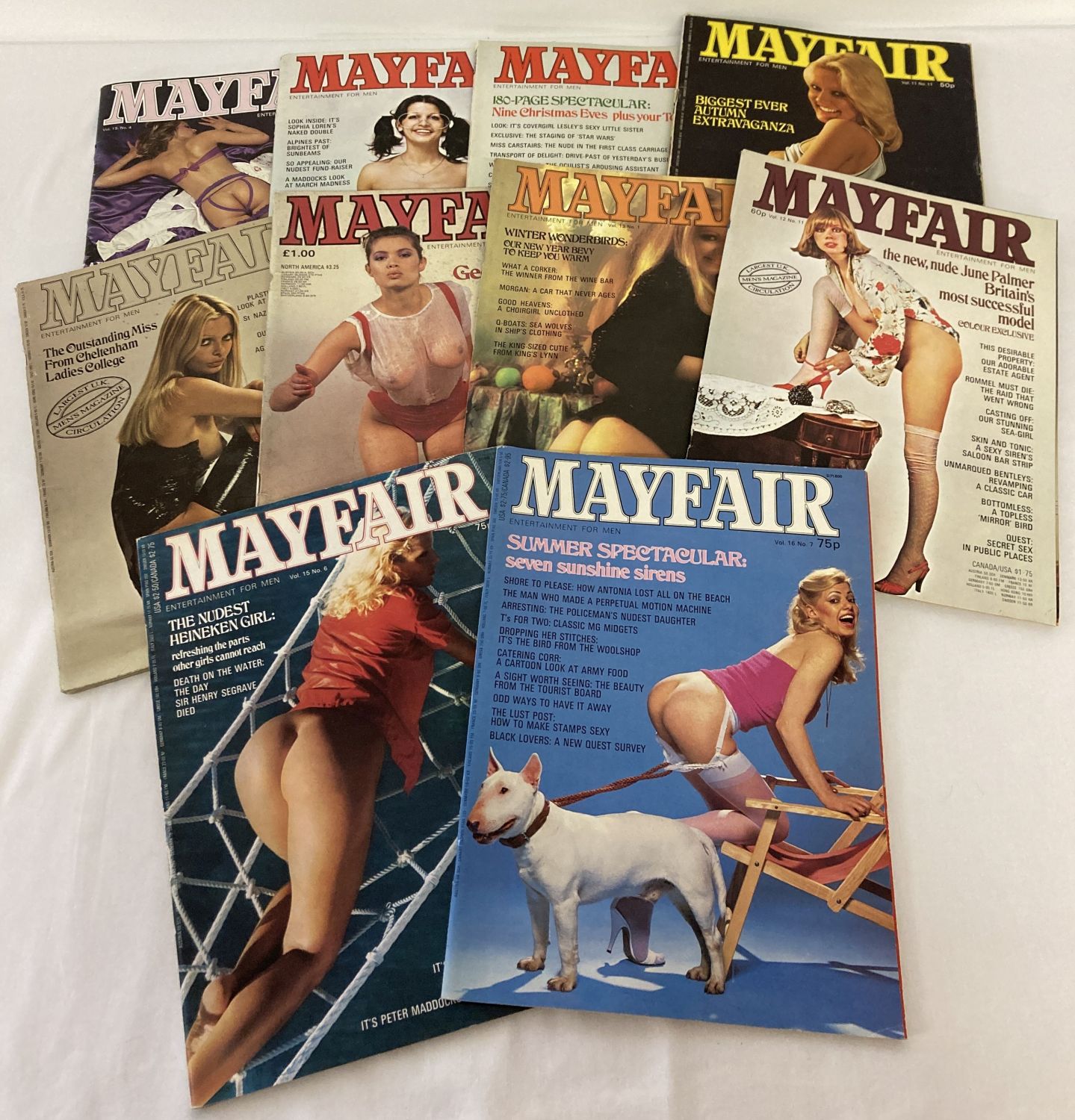 10 assorted vintage issues of Mayfair; Entertainment for Men, adult erotic magazine. - Image 2 of 2