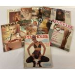 10 vintage issues of Penthouse, adult erotic magazine.