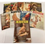 10 assorted vintage Mayfair; Entertainment for Men, adult erotic magazines.