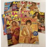 10 assorted vintage issues of Razzle, adult erotic magazine.