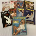 9 assorted vintage issues of Playboy; Entertainment for Men magazine.