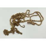 A small quantity of broken 9ct gold chains. Marked or test as 9ct gold. Total weight approx. 6g.