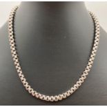 A vintage white metal 16 inch chunky box chain necklace with hook and eye style clasp. Total