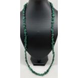 A 33" costume jewellery necklace made from malachite chips. Retired jewellery makers stock.