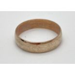 A 9ct gold plain wedding band. Ring size P½, total weight approx. 2.5g. Full hallmarks to inside