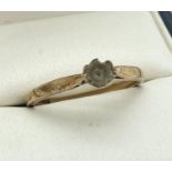 A vintage 9ct gold solitaire ring mount. Full hallmarks to inside of band. Total weight approx. 1.