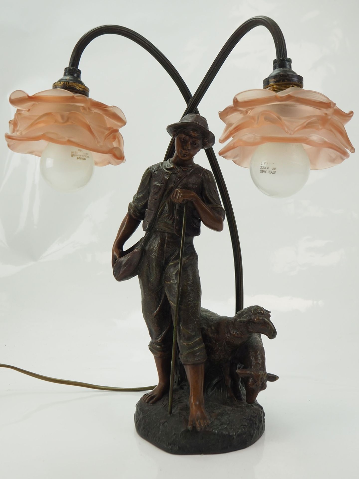 Jugendstil: Paar Bronze-Tischlampen. - Image 3 of 5