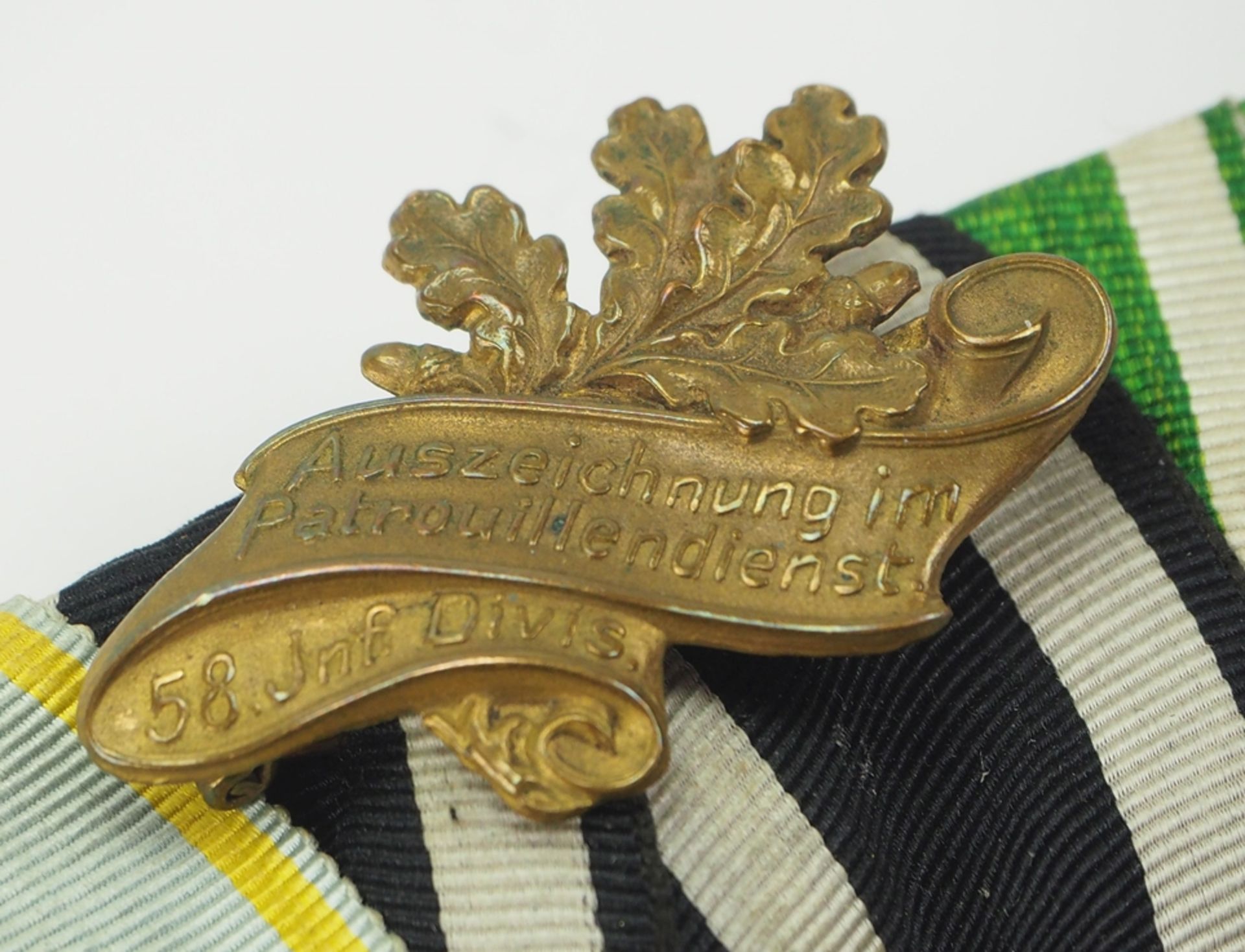 Sachsen: Ordenschnalle eines Trägers der Goldenen Medaille des Militär-St. Hein - Bild 4 aus 5