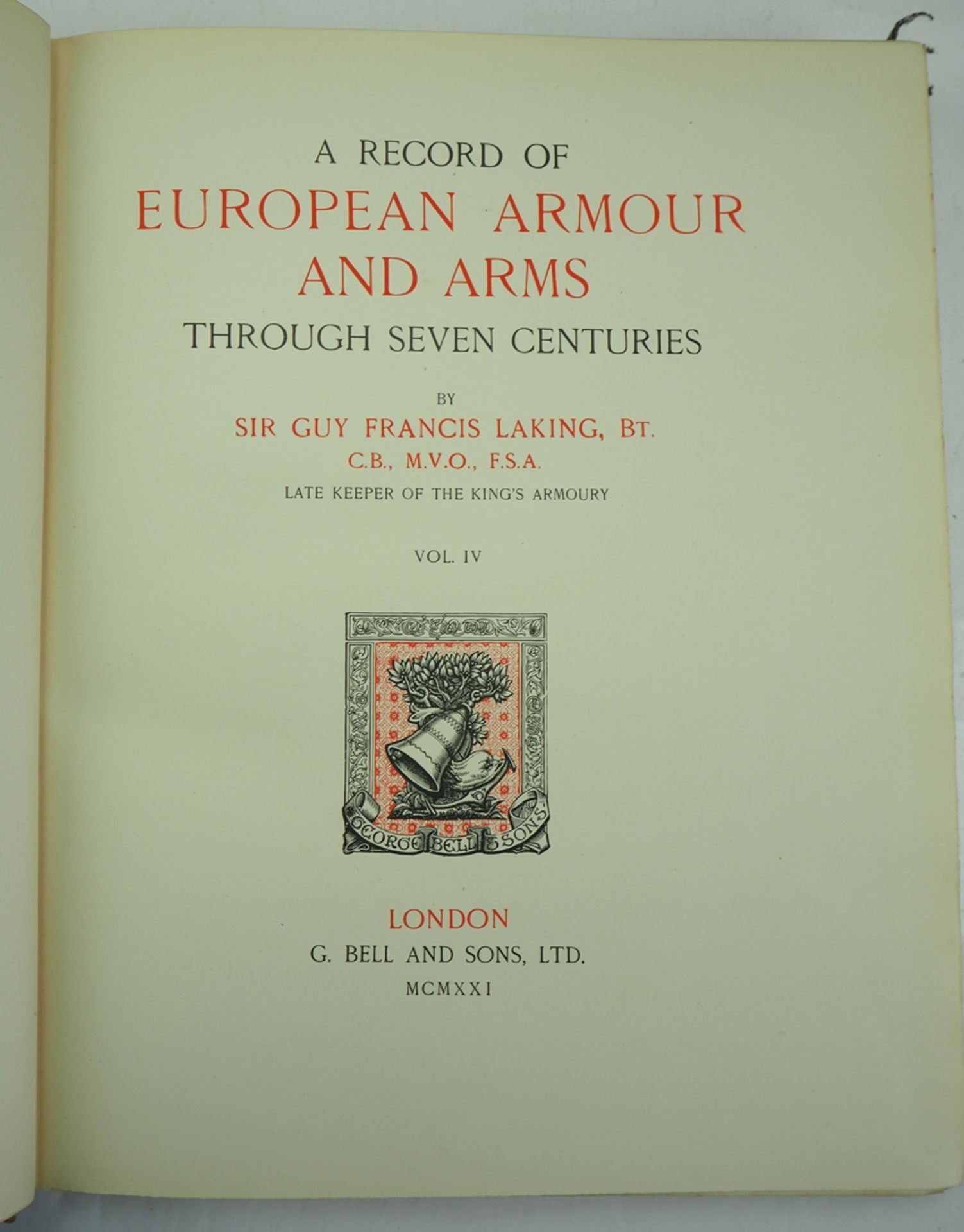 A Record of European Armour and Arms Through Seven Centuries - 6 Bände. - Image 2 of 4