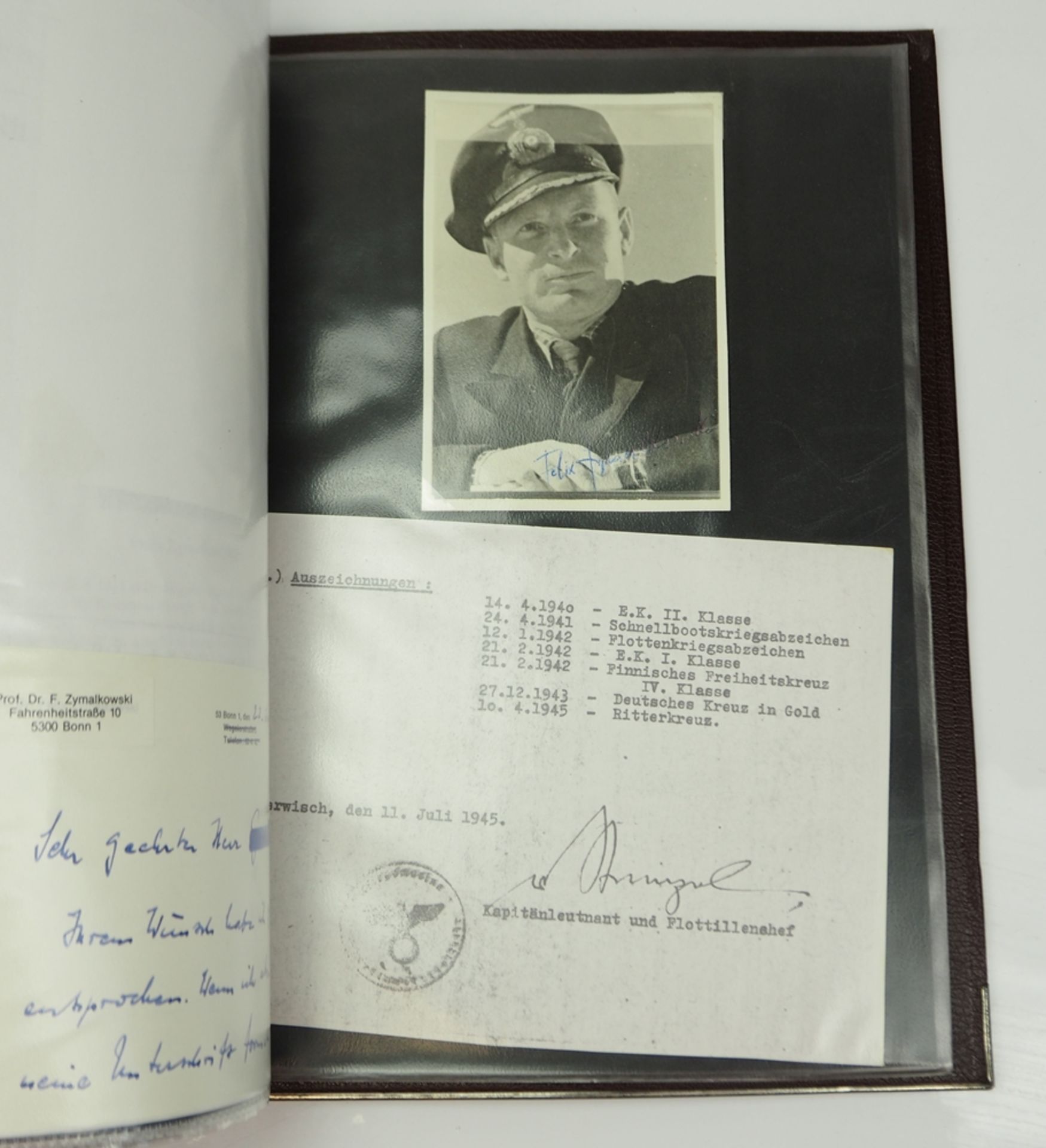 Kriegsmarine: Sammlung Ritterkreuzträger Autographen. - Image 2 of 6