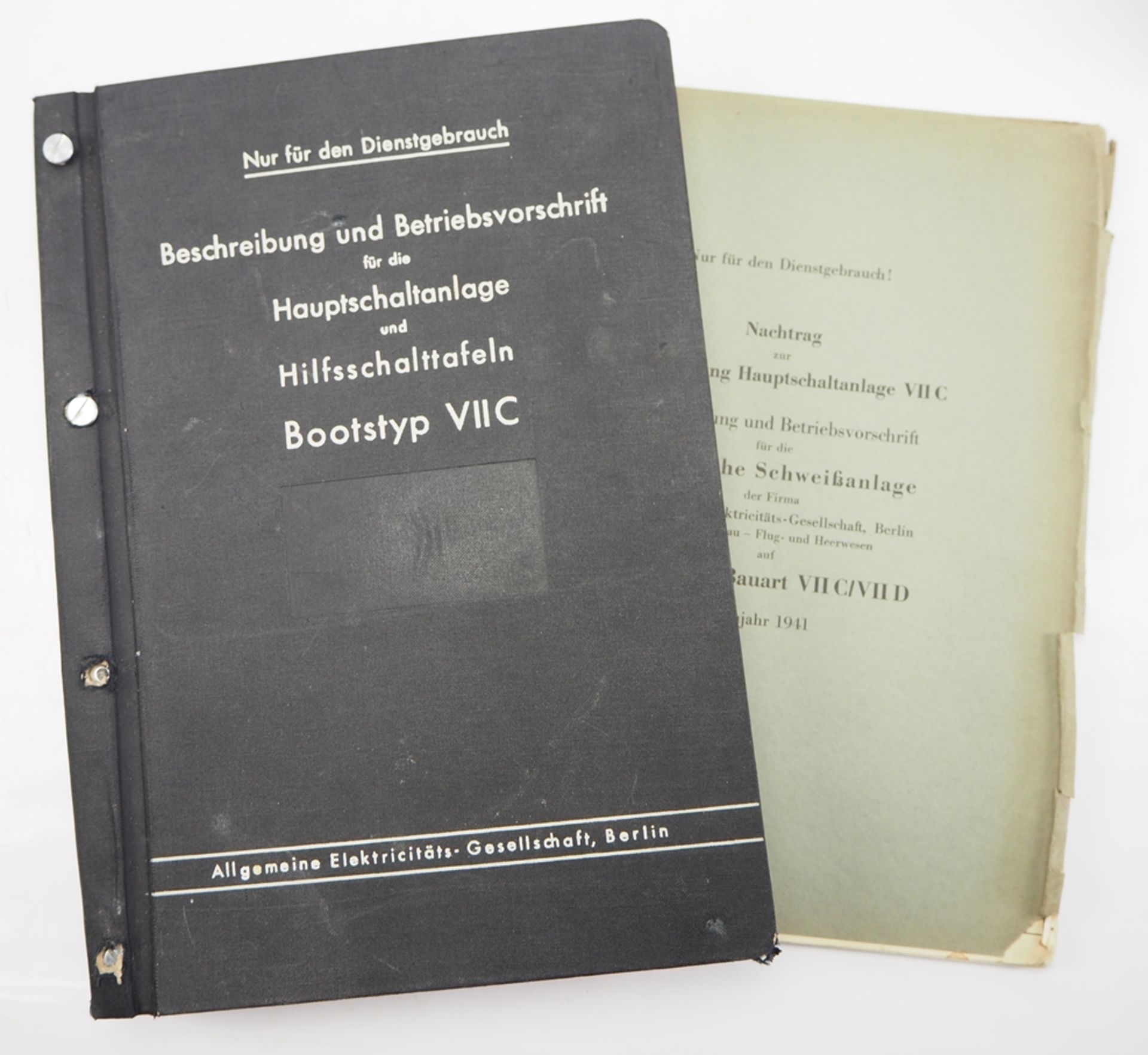 U-Boot VII C - Beschreibung und Betriebsvorschrift für die Hauptschaltanlage und Hilfsschaltanlage.