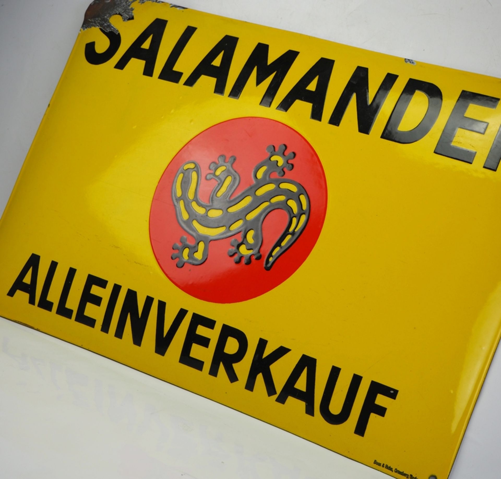 Emailleschild Salamander Alleinverkauf. - Image 2 of 3