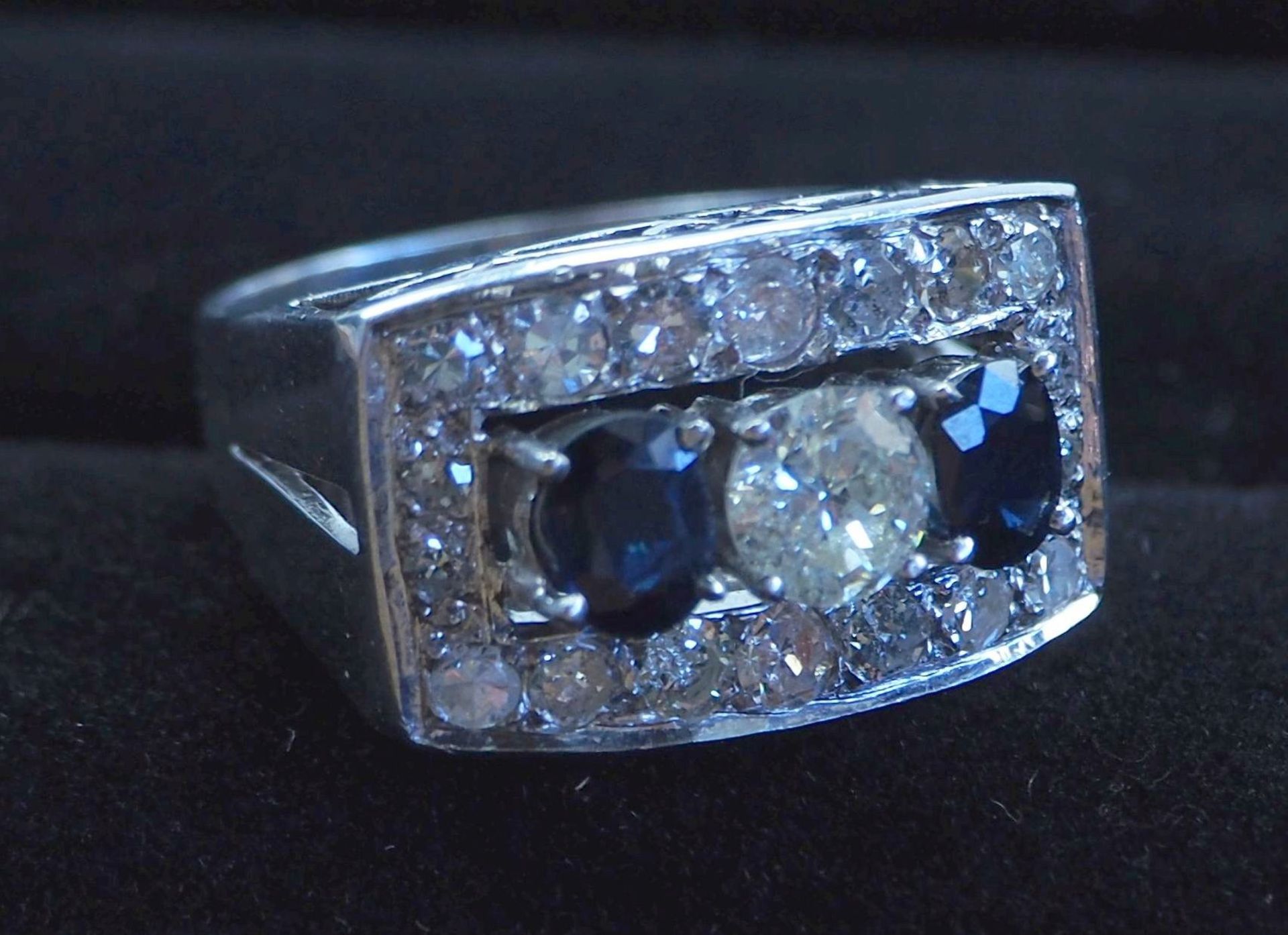 Ring mit Diamanten und Blautopas GOLD. - Image 2 of 2
