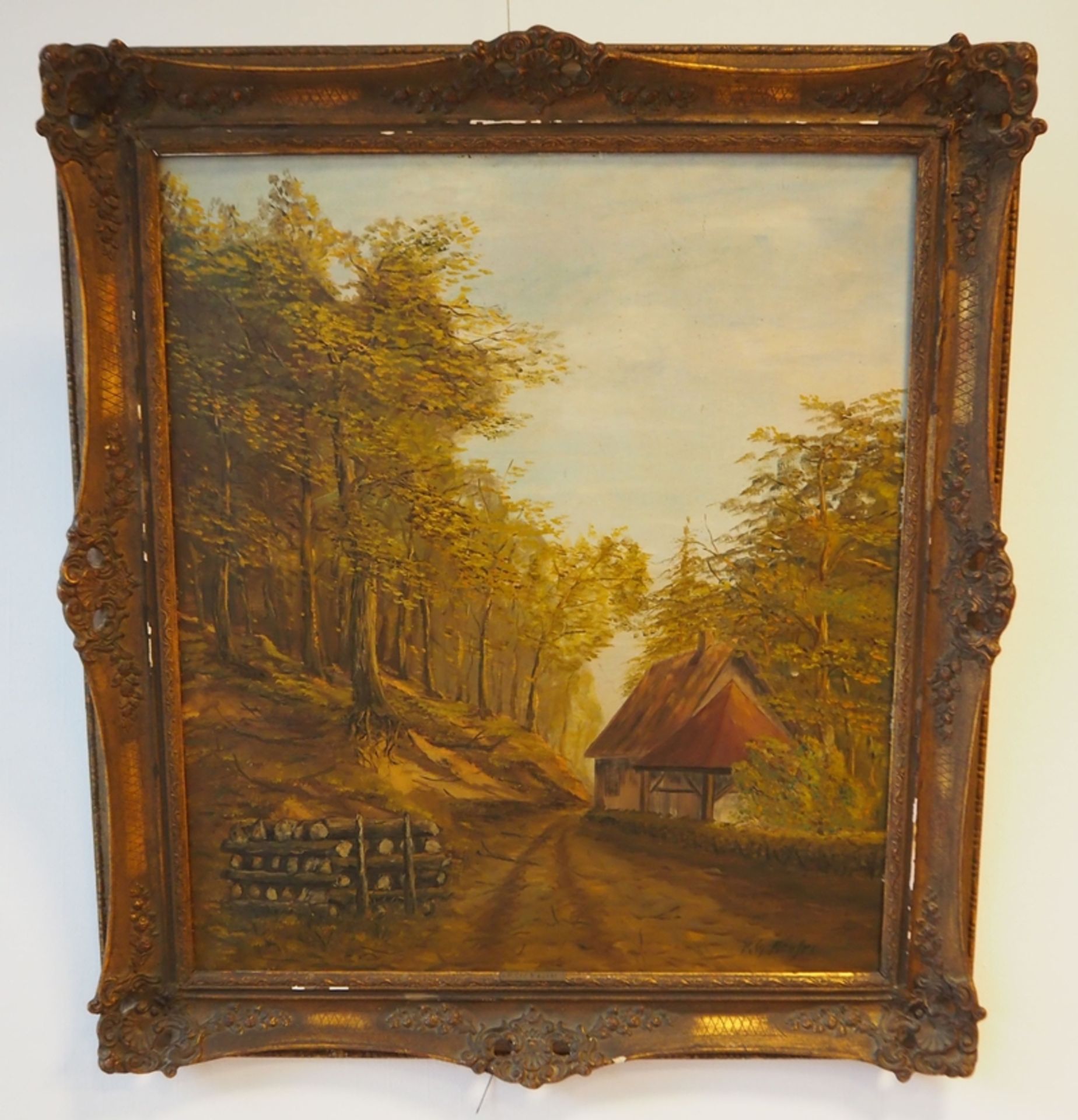 P. Chr. Meuser: 'Hütte am Waldweg'.