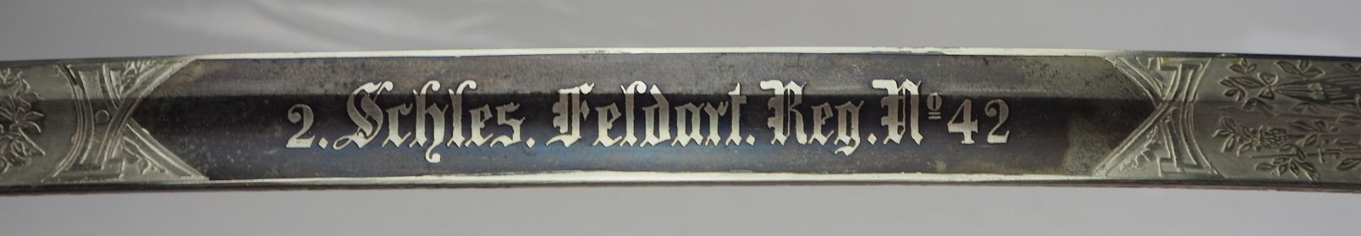 Preussen: Artillerie-Offiziers-Säbel 2. Schles. Feldart. Reg. No 42. - Image 4 of 6
