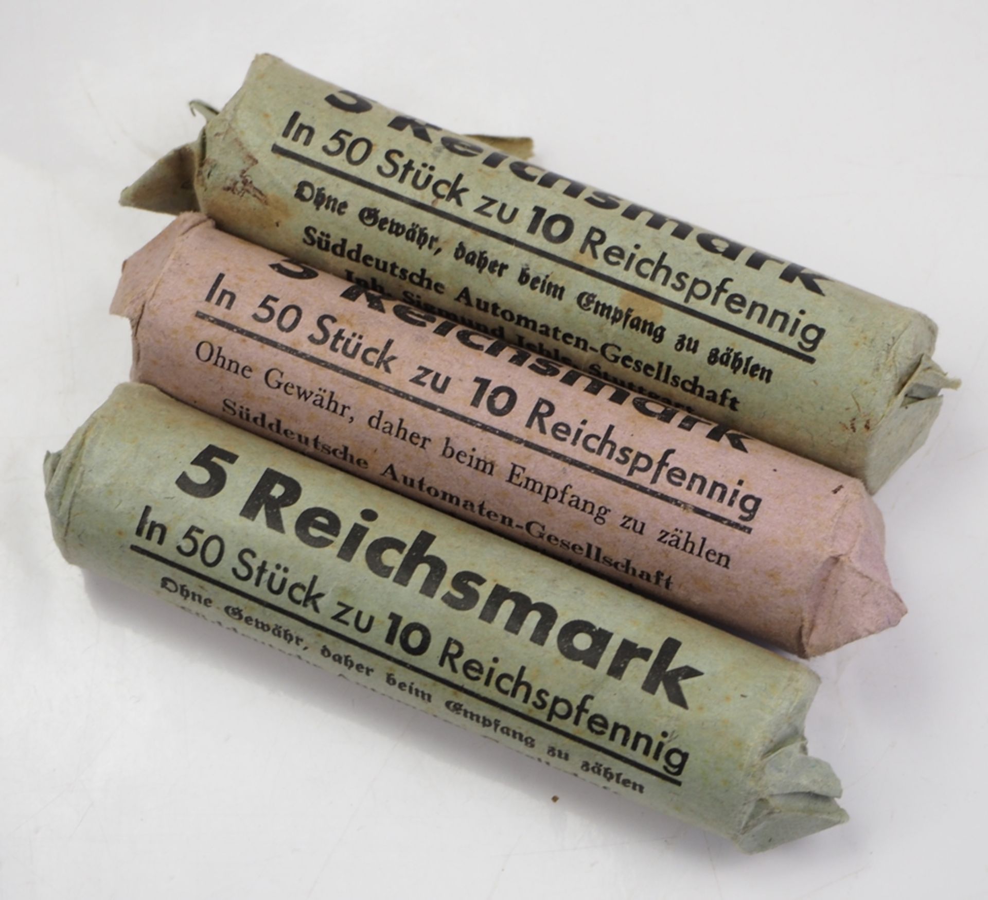 15 Reichsmark - zu 3 Rollen á 10 Reichspfenning.