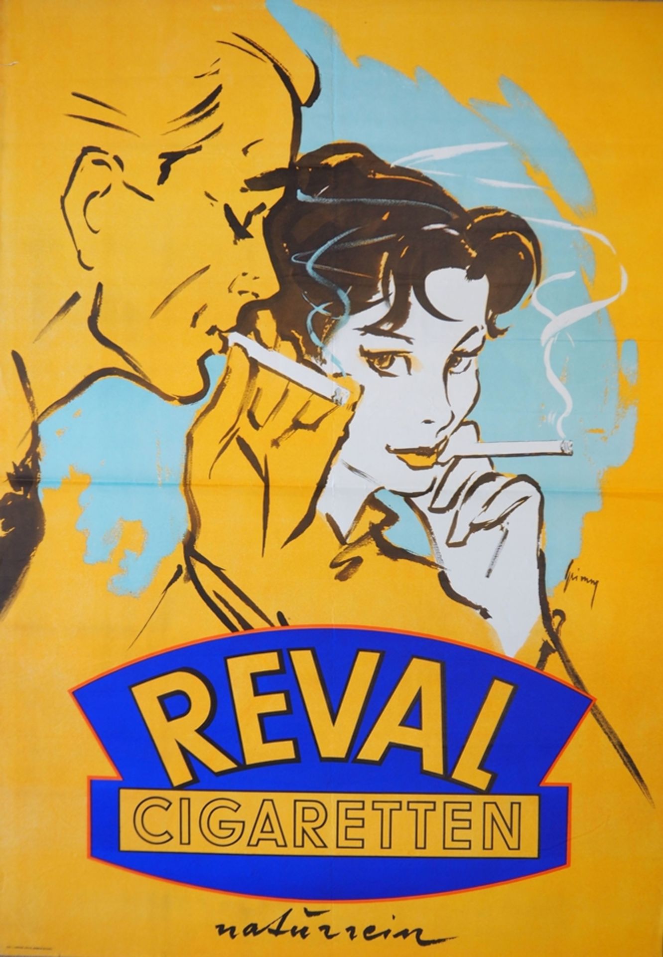 Werbeplakat: Reval Cigaretten.