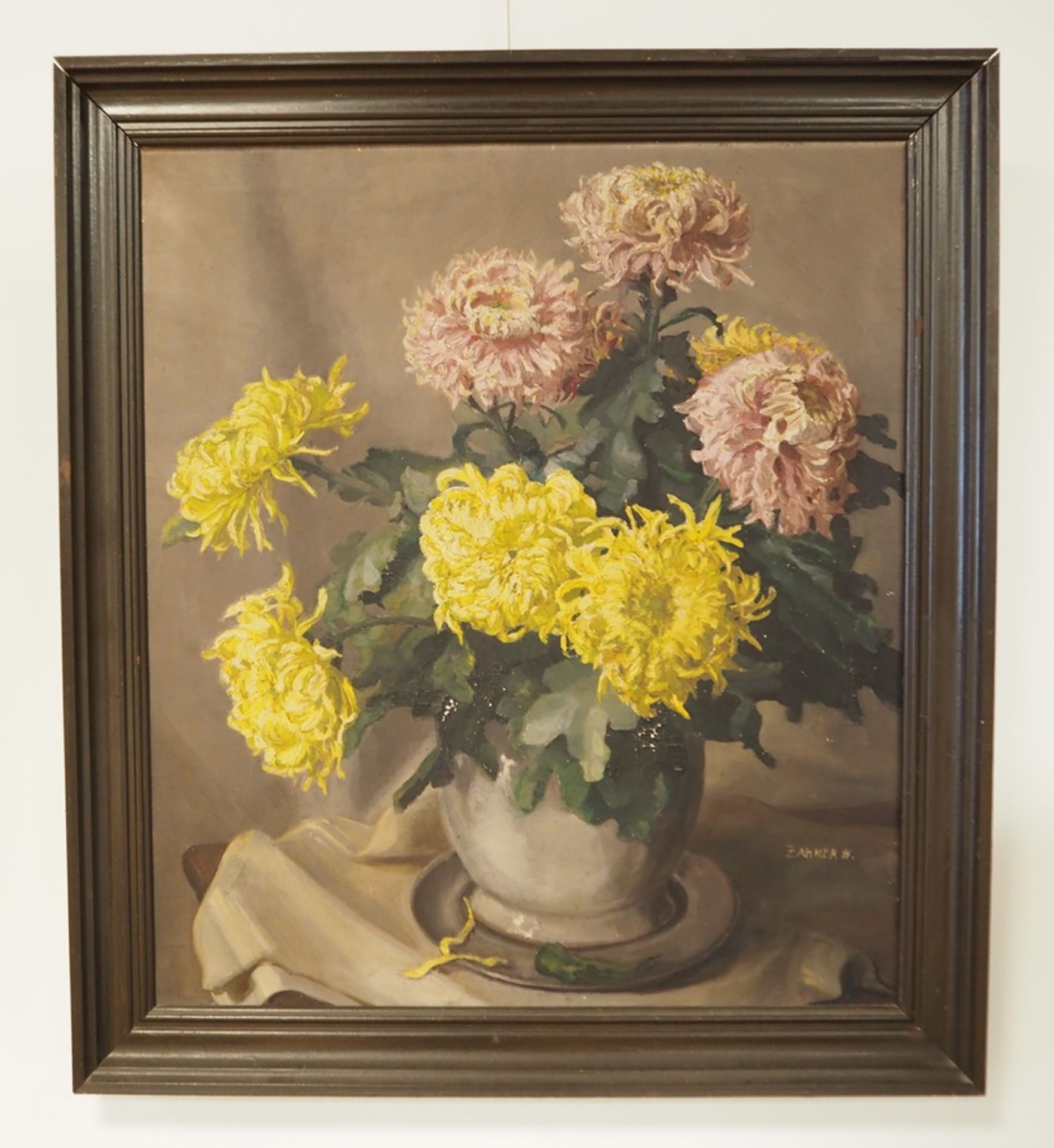 Zahner, Hermine: Stillleben Chrysanthemen. - Image 2 of 5