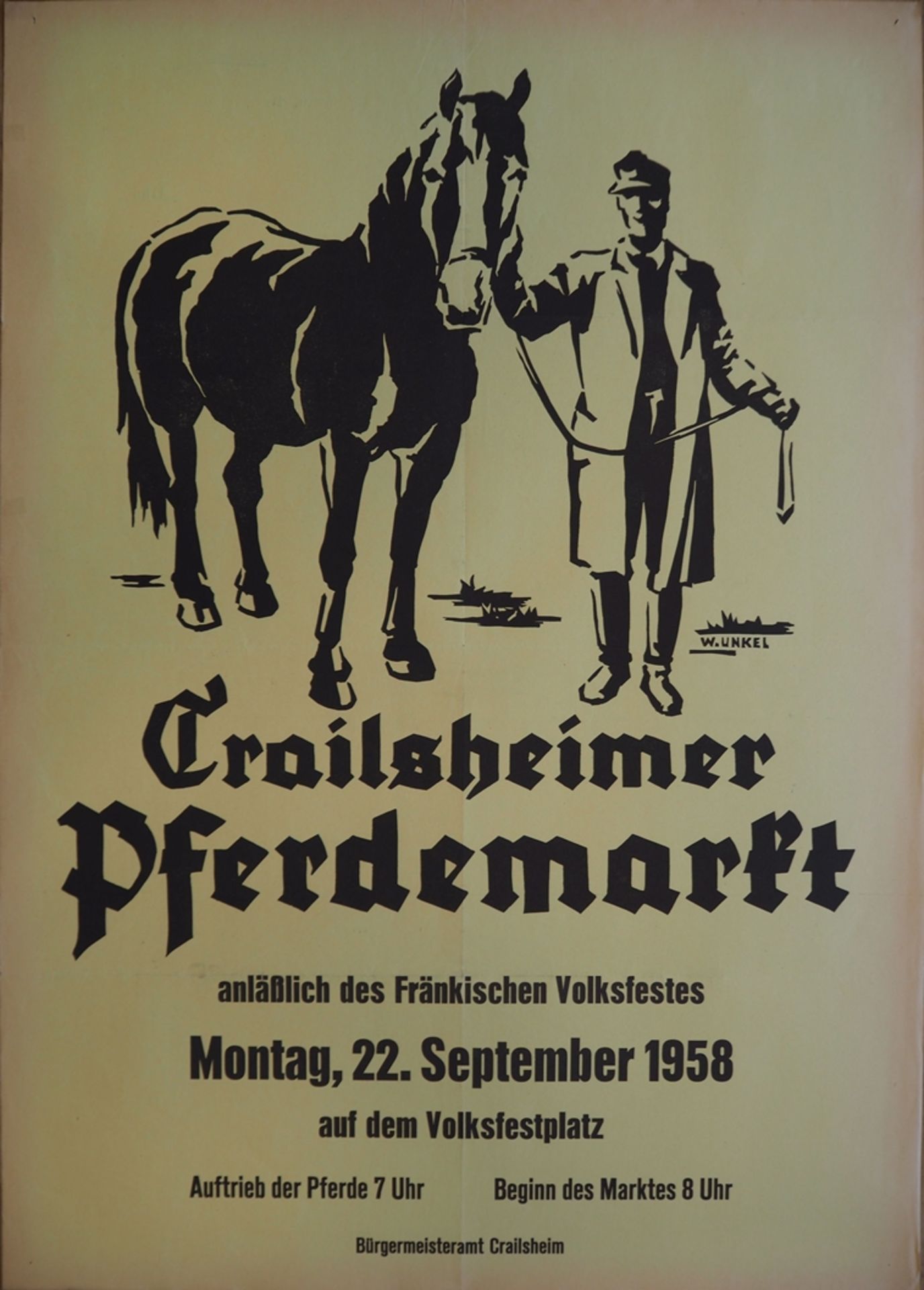 Werbeplakat: Crailsheimer Pferdemarkt.