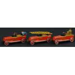 THREE FISCHER FIRE ENGINE PENNY TOYS