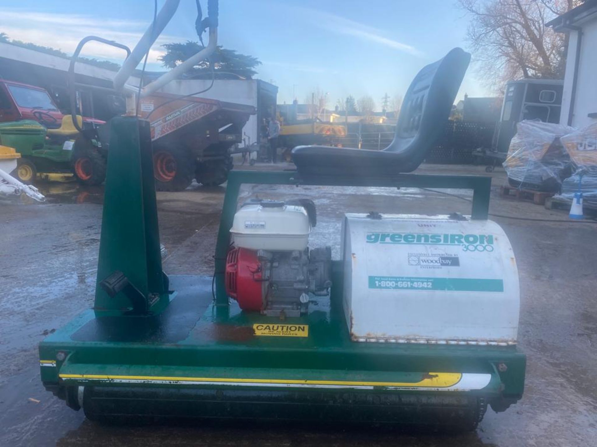 GRRENSIRON 3000 RIDE ON PETROL GREENS ROLLER.LOCATION N IRELAND.