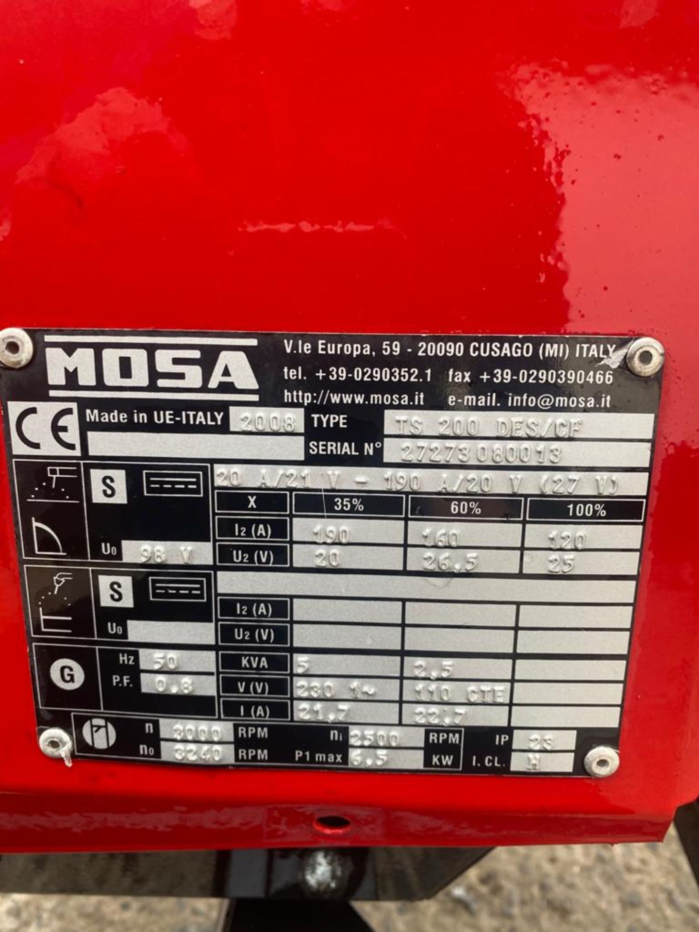 MOSA DIESEL WELDER GENERSTOR .LOCATION N IRELAND. - Image 4 of 5