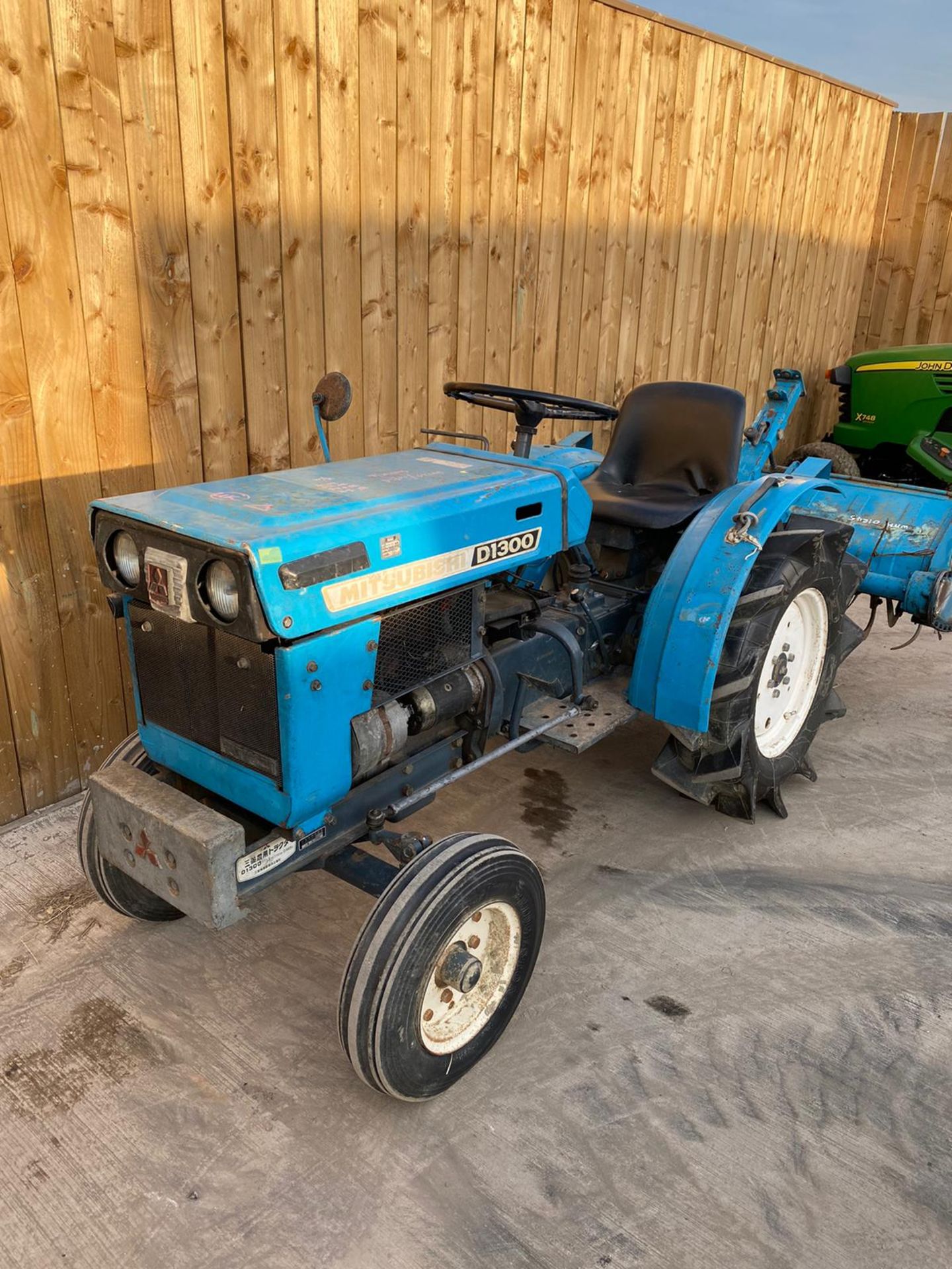 MITSUBISHI D1300 DIESEL COMPACT TRACTOR AND ROTOVATOR LOCATION CO DURHAM