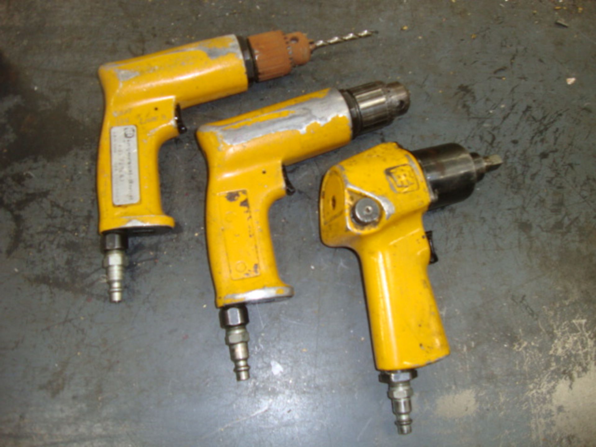 Lot of 3 Ingersoll Rand Pneumatic Tools, 2 - 3/8" Drill and 1 - 3/8" Driver
