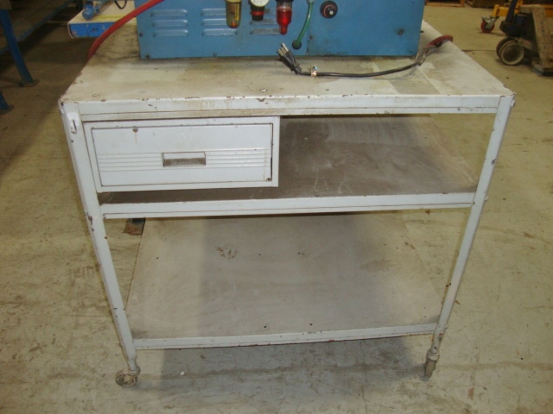 Mobile Steel Work Cart, approx. 36" x 24" x 35" tall
